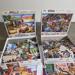 Two Colorful 550 Piece Jigsaw Puzzles by MasterPieces